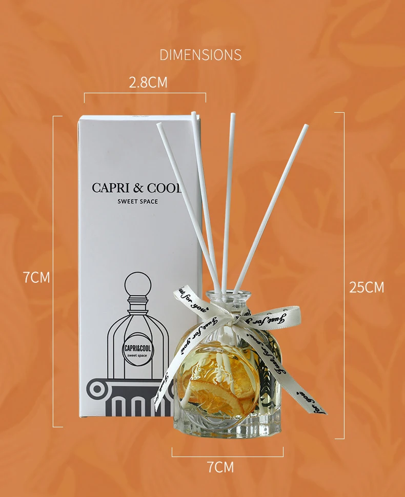 Home decorative aromatherapy long round tall empty 100 ml scented oil car glass reed diffuser bottle