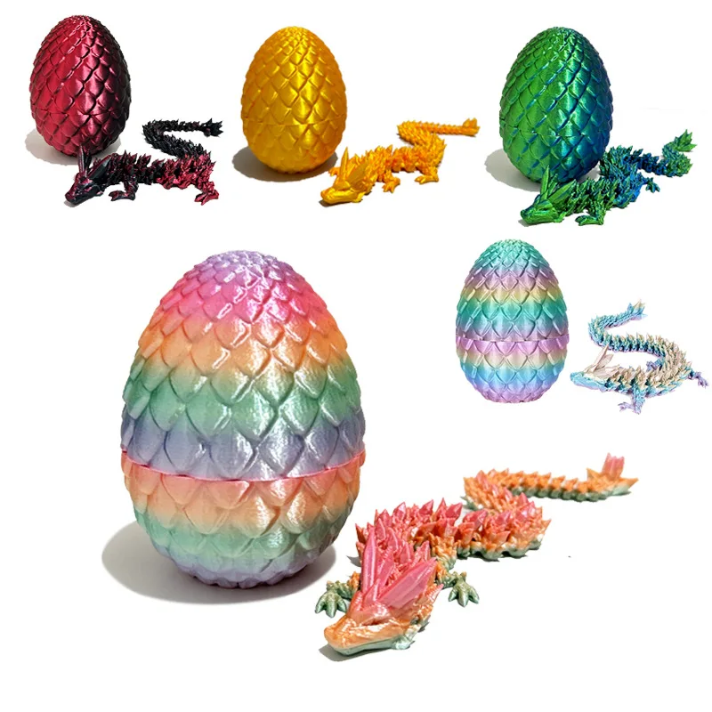 3D Printed Flying Crystal Dragon Educational Toy Decorative Cross-Border Dragon Egg Gift Hand-Do 3D Printing Dragon
