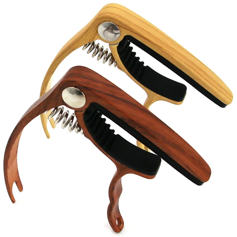 hot selling dark wood grain classic guitar capo for guitar lover