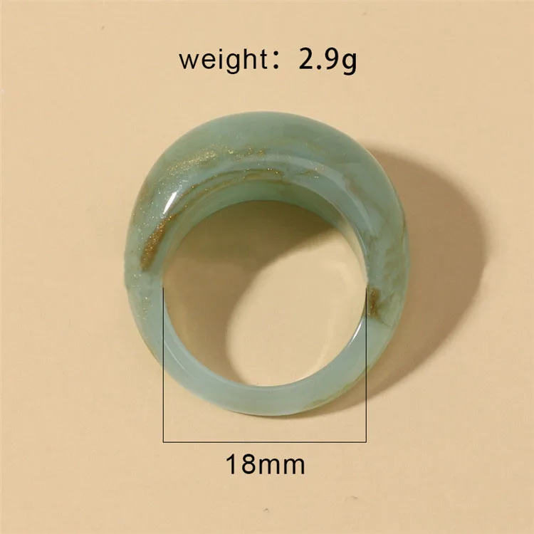 Colorful Transparent Rings Geometric Ball Glass Rings for Women Korea Fashion Resin Acrylic Rings Jewelry