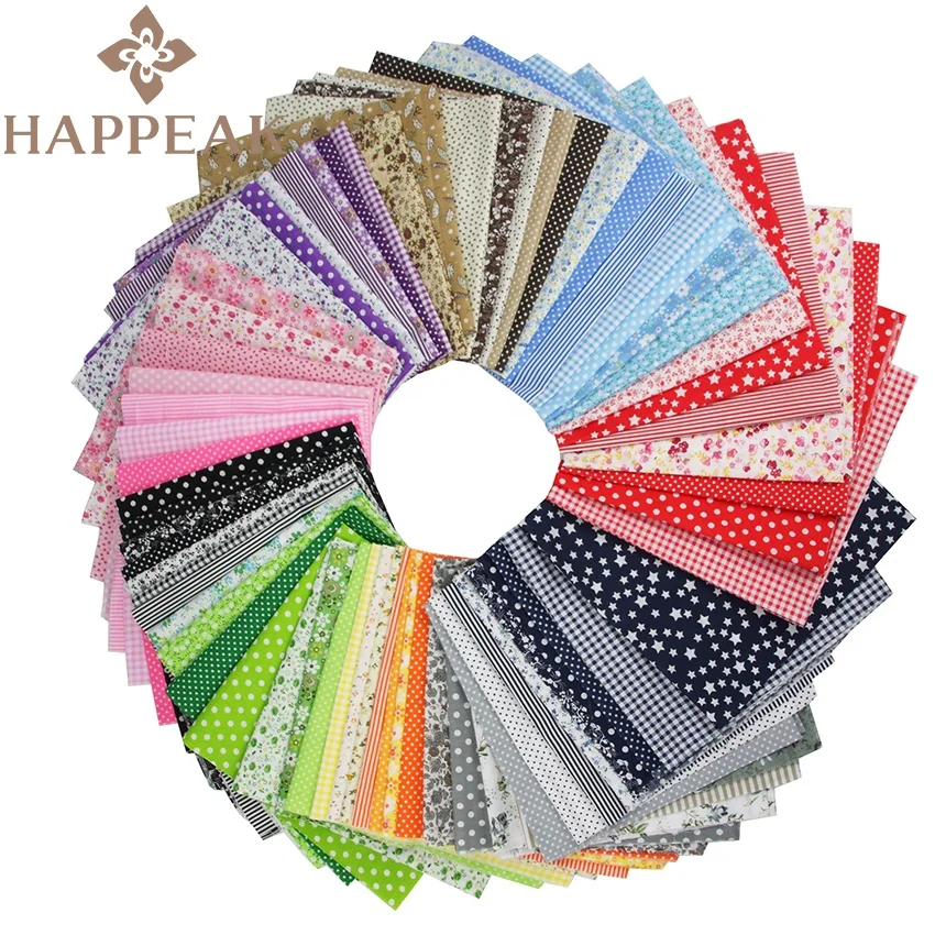 HAPPEAK Precut Fabric 70pcs Per Set 10 X 10 Inch Cotton Printed Square Patchwork Bundle Fabric For DIY Handicrafts