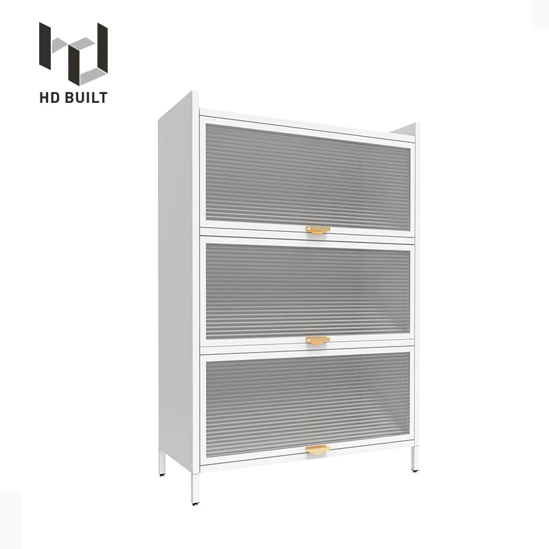 Home Furniture Cupboard Racks Kitchen Dish Storage Metal Coffee Station 3 Door Kitchen Steel Cabinet