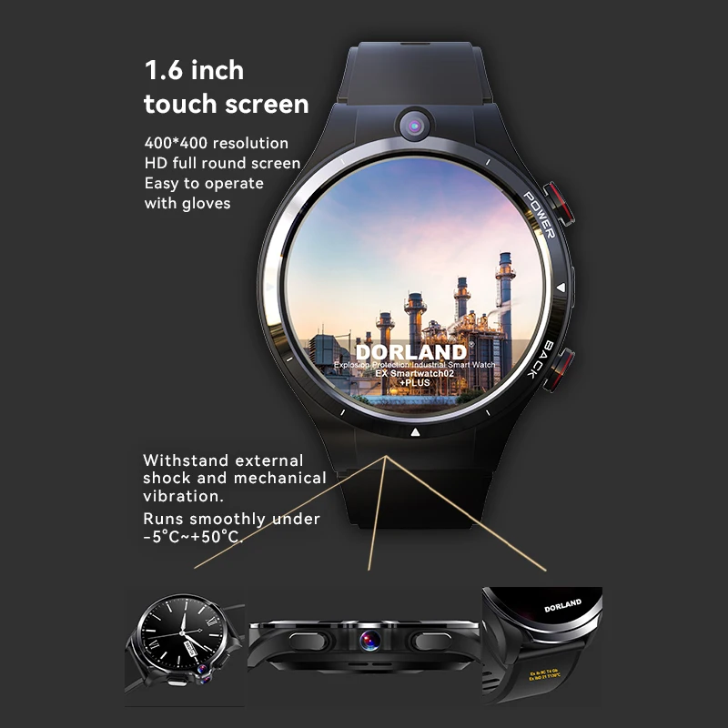 Intrinsically Safe Smartwatch Heart Rate Tracker 4g Wifi Gps Navigation Business Android ex proof Smart Watch