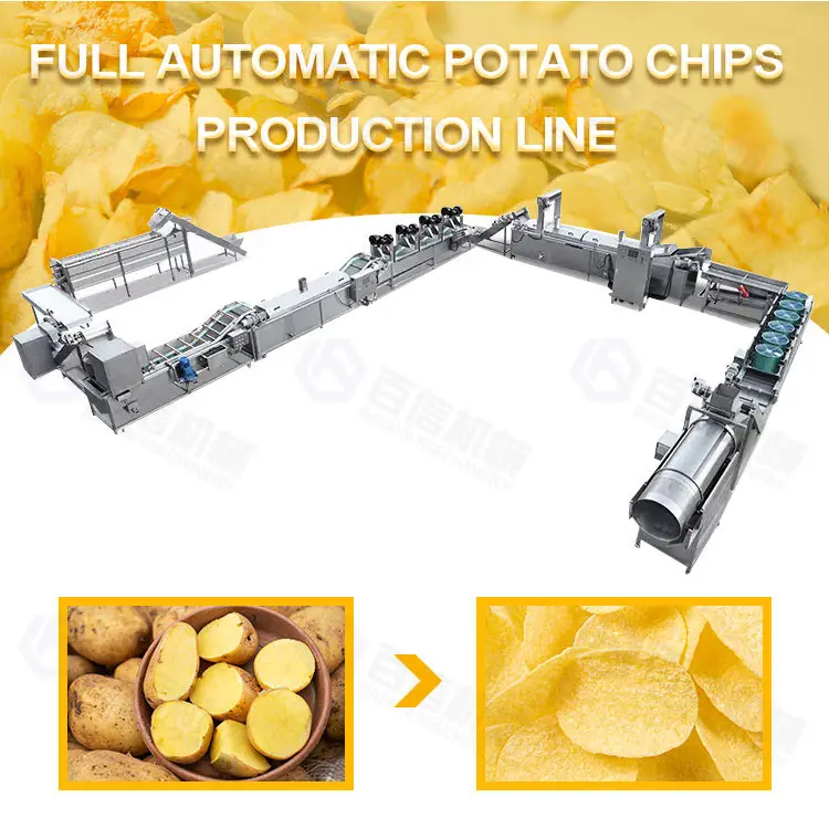 Baixin Commercial French Fries Potato Chips Production Line Semi Automatic Potato Chips Fryer Making Machine Processing Line