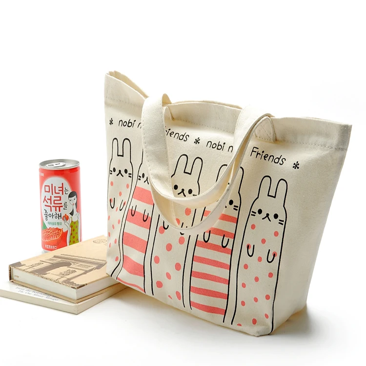 Custom Top Quality Canvas Cotton Tote Shopping Bag Calico Shopper Bags With Logo Printed