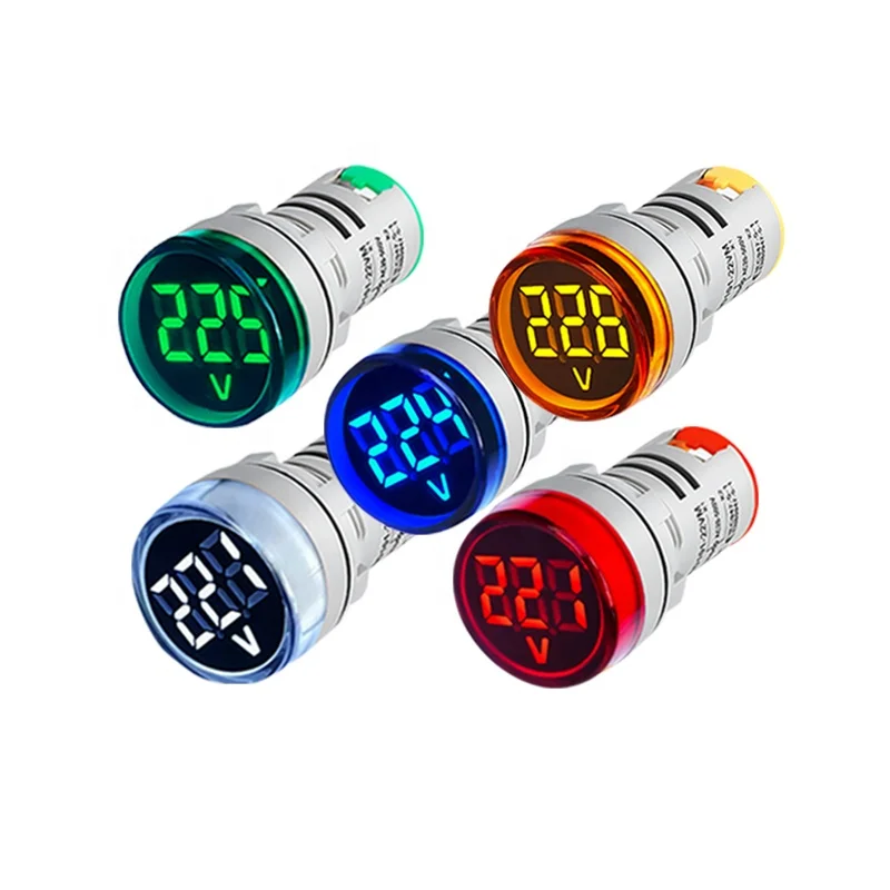 OX-AD16 LED AC Voltmeter Signal Lights Digital Display Gauge Volt Voltage Meter Indicator Lamp Tester Measuring Range AC50-500V