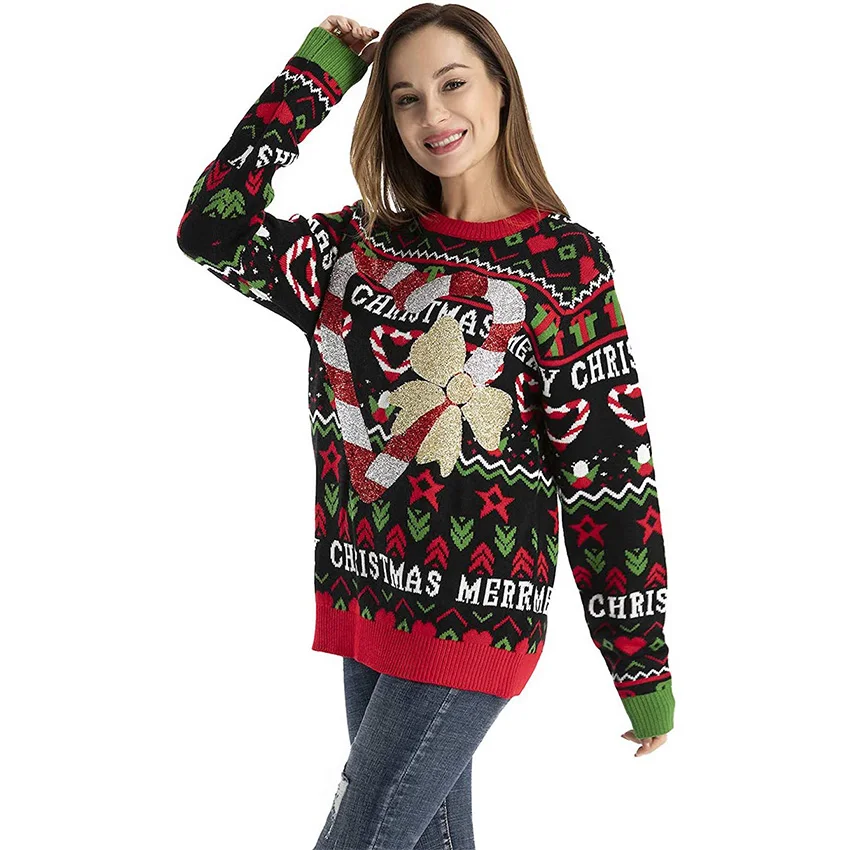  Wholesale Custom Sweater Christmas Tree Knitted Couple Family