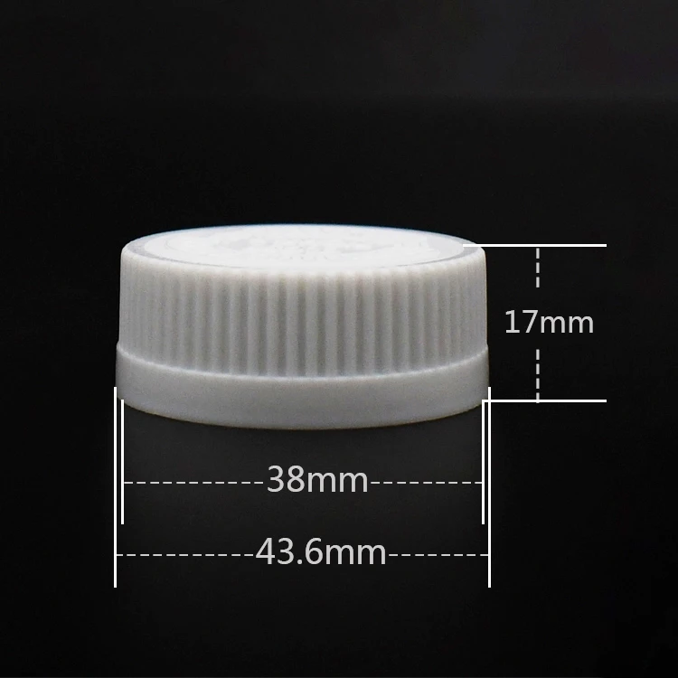 Custom 38mm White Plastic PP Child Resistant Caps Lids for Liquid medicine pill Pesticide bottle Gummies storage
