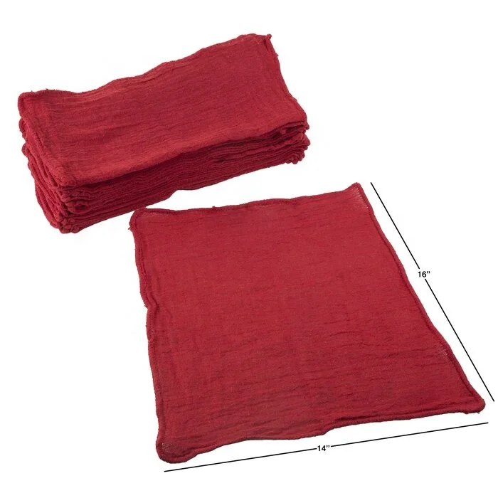 Commercial Washable Absorbent Oil Wiping Cloth Multi Purpose Car Garage Machine Cleaning Red shop towel