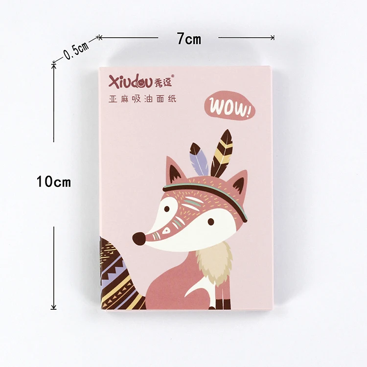 Natural flax keep face fresh and cool lady facial oil blotting paper