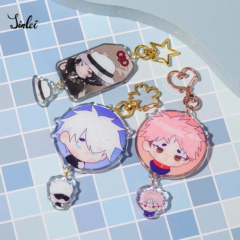 Jinlei custom clear acrylic keychain custom printed anime cheap engraved acrylic charm