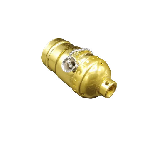 crystal shell with pearl Retro E27 Vintage gold metal shell with zipper lamp holder