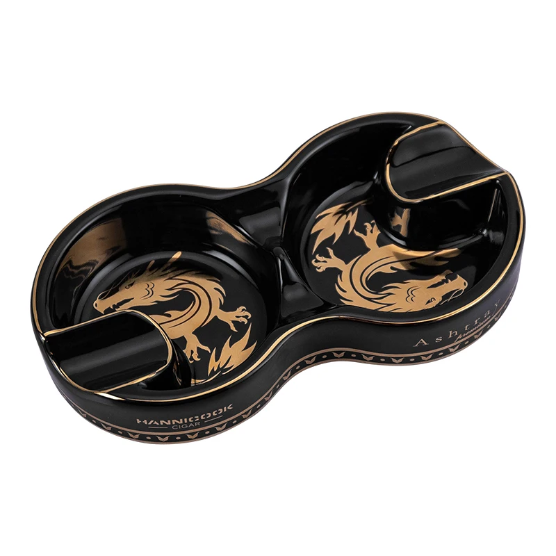 Uniquely Designed Ceramic Dragon Cigar Ashtray Porcelain with Custom Logo and Pattern Wholesale Order Welcome