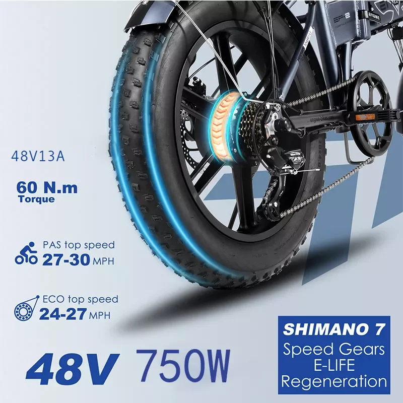 Engwe EP-2 Pro Dropshipping EU US UK warehouse 750W 48V 13AH 20 inch mountain folding fat tire electric bicycle bike ebike