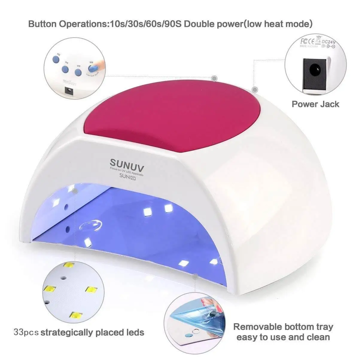 Professional SUNUV 48W uv light nail dryer gel led nail lamp for flash curing