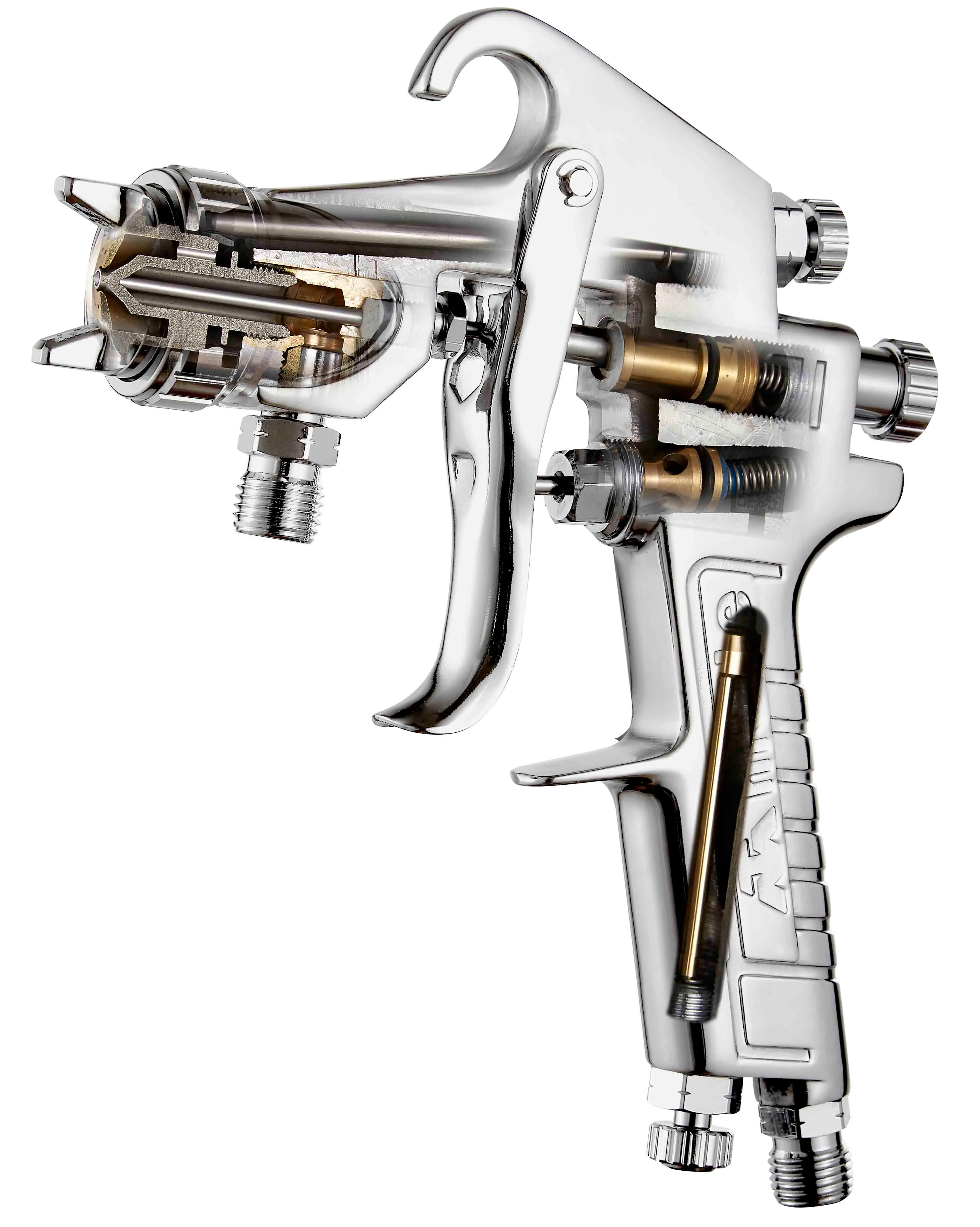 AKX Silver Aluminum High Atomization Spray Gun W71 W-71s Series Power Tools Spray Paint Guns