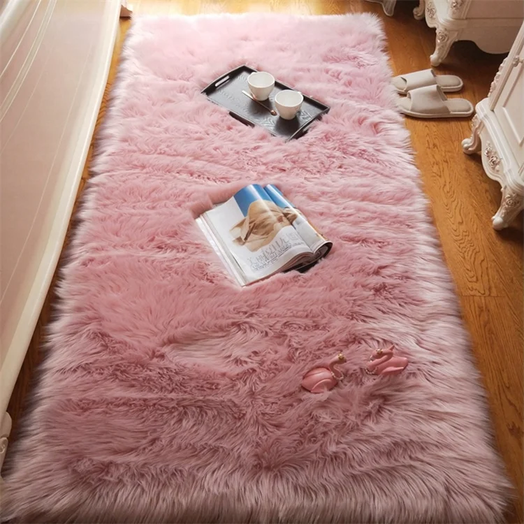 Fur Carpets High Quality Home Floor Non Slip Flooring Hotel Room Grey Fluffy Carpet For Kids Room