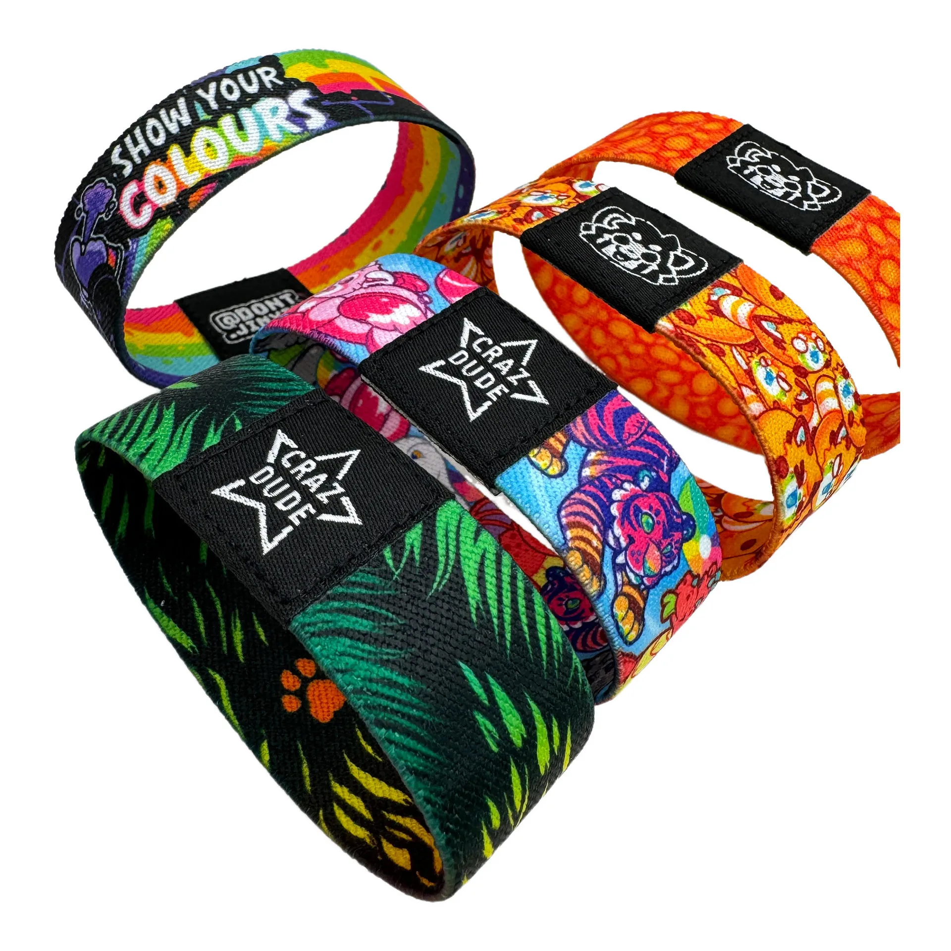 Personalized Logo Design Event Nfc Polyester Elastic Bracelet Custom Rfid Fabric Wristband