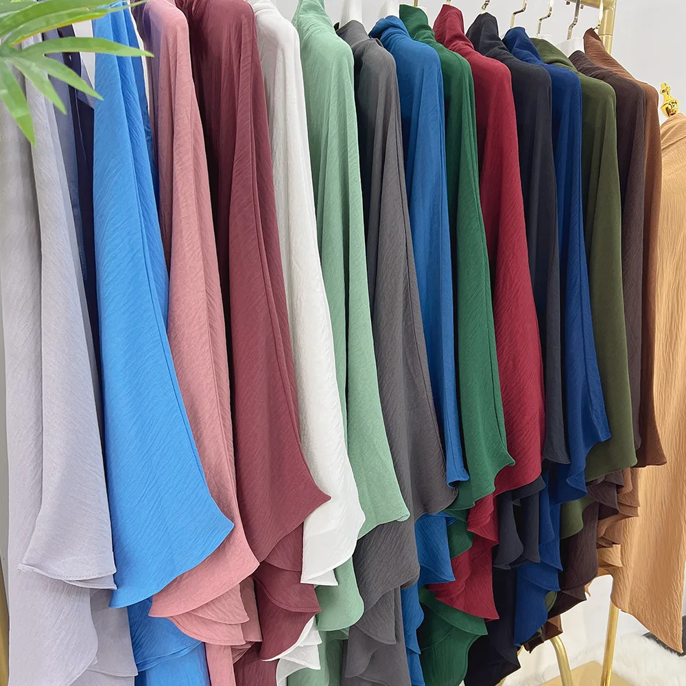 Traditional Muslim Egypt Prayer Scarf  Polyester 2 Layer Overhead Khimar Hijab For Women