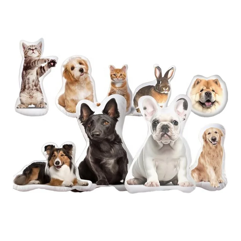 Custom Shaped Pillow Diy Personalized Plush Pillow 3D Photo Pet Cat Dog Shaped Printable Pattern Stuffed Pillow Shape Kids Gift