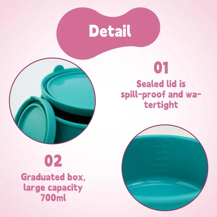 Portable Silicone fresh Box Dishwasher Safe Food crisper Durable Fresh Keeping Silicone Food Container