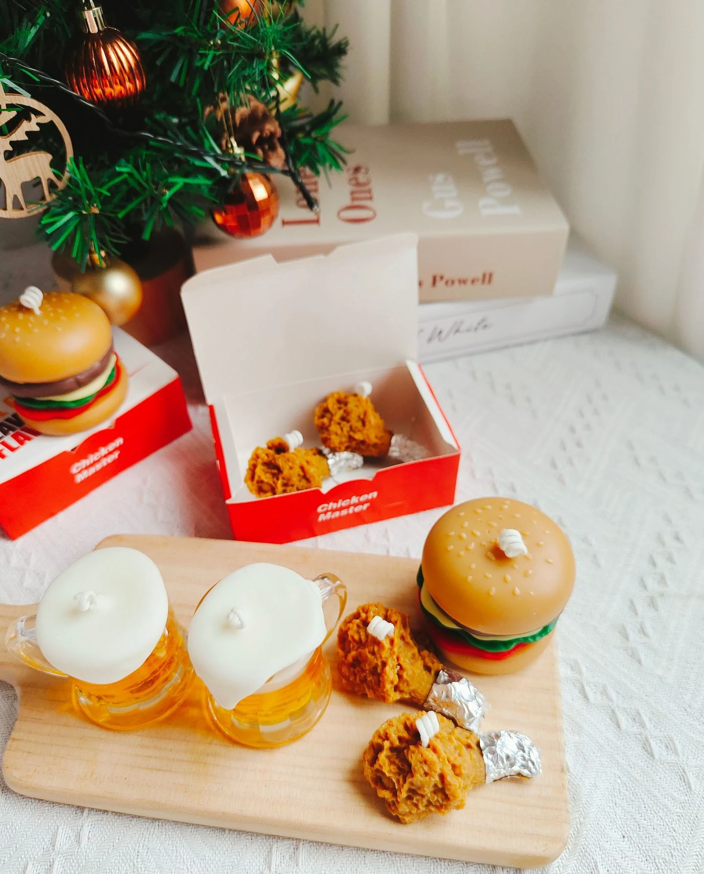 V241 Wholesale Scented Beer Candles Fried Chicken Aromatherapy Food Candle Soy Wax Burger Candle For Birthday Party Gift