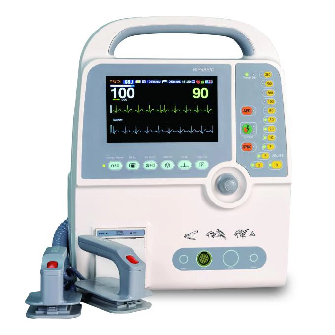 Portable Emergency biphasic AED Automatic External defibrillator monitor cardiac monitor with defibrillator