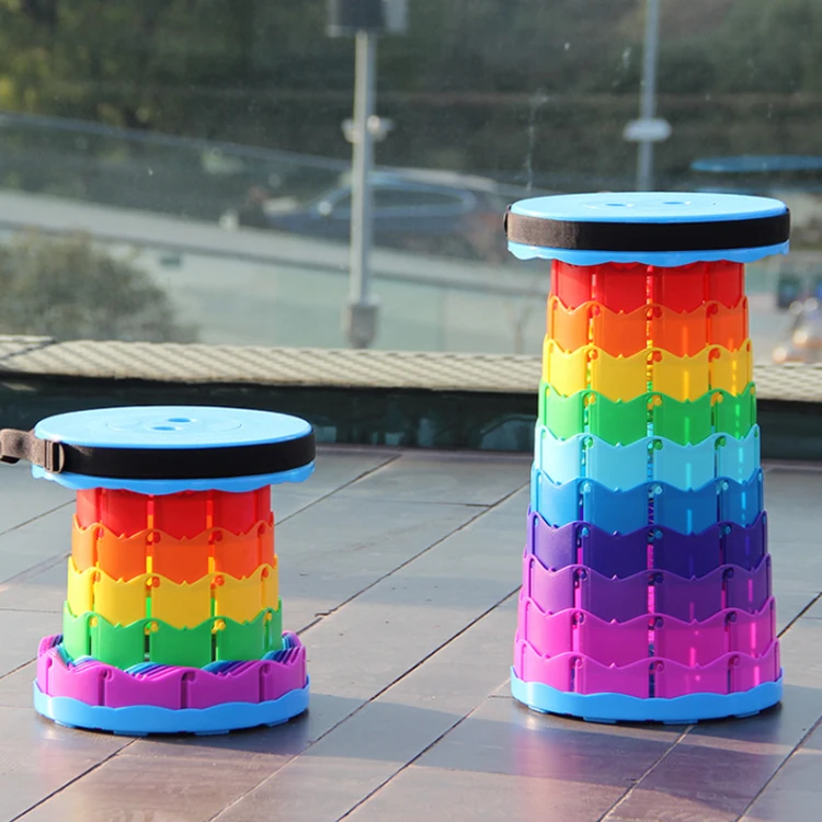 Portable Camping Folding Chair Stool Height Adjustable Retractable Folding Stool Telescopic Stool