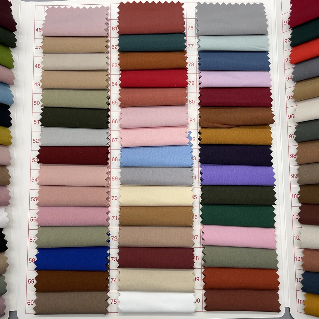 Hot selling woven solid colorful spandex broken twill polyester elastic buckling dyed stock fabric for jacket, coat
