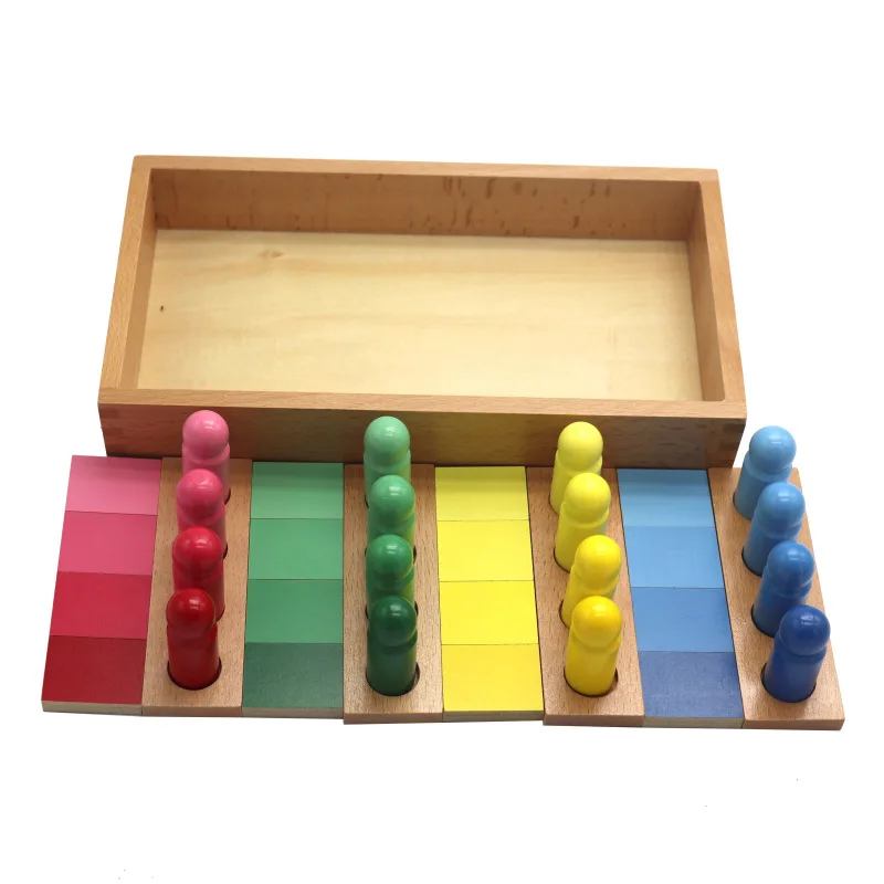 Montessori kindergarten colors correspond wooden teaching AIDS wooden Puzzle early Education Center