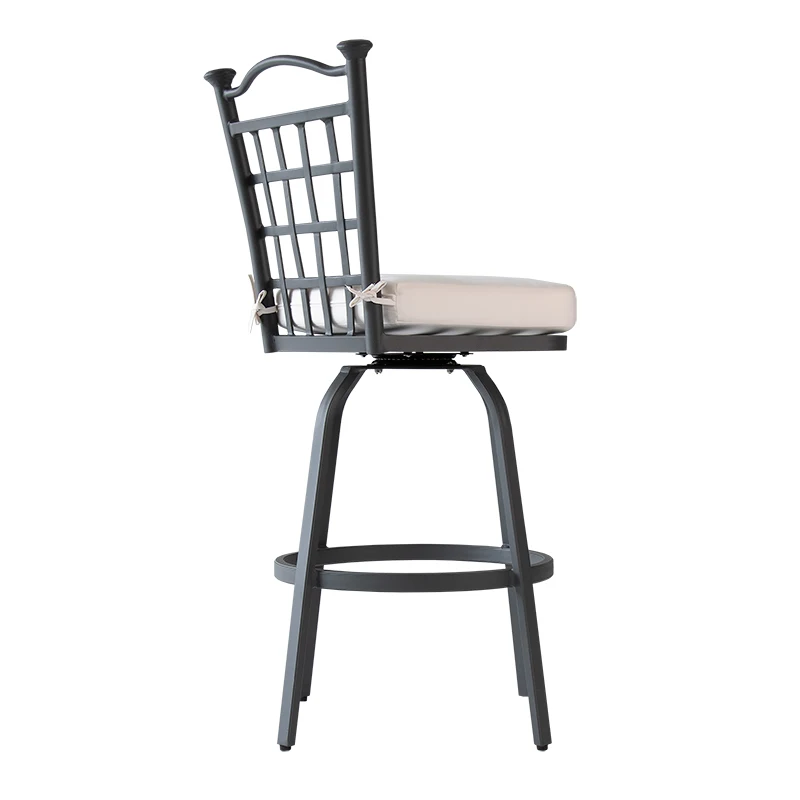 Wholesale European Style Night Club Furniture Aluminum Stools High Bar Courtyard Chair with Back