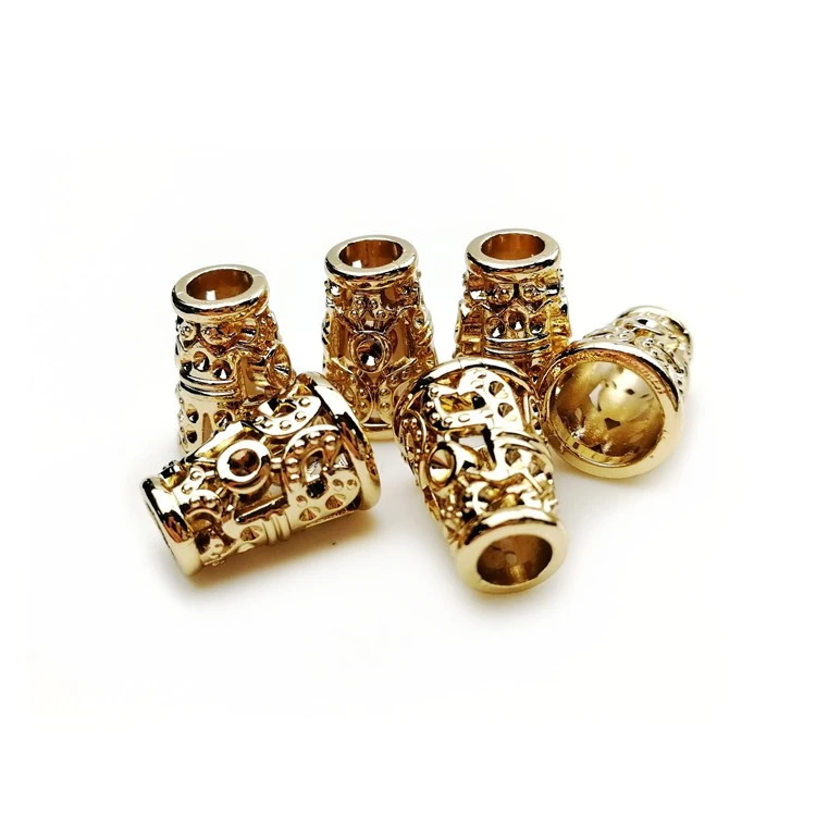 Пользовательские светлые золотые шнурки, металлические конусные пробки для шнура, аксессуары для одежды