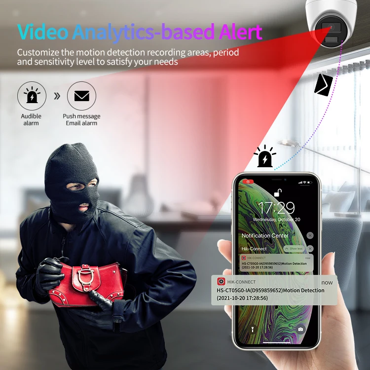 HITOSINO OEM HIKVISON 8 Channel POE H.265 4K NVR 5MP Built-in Mic Motion Detection Surveillance Camera System