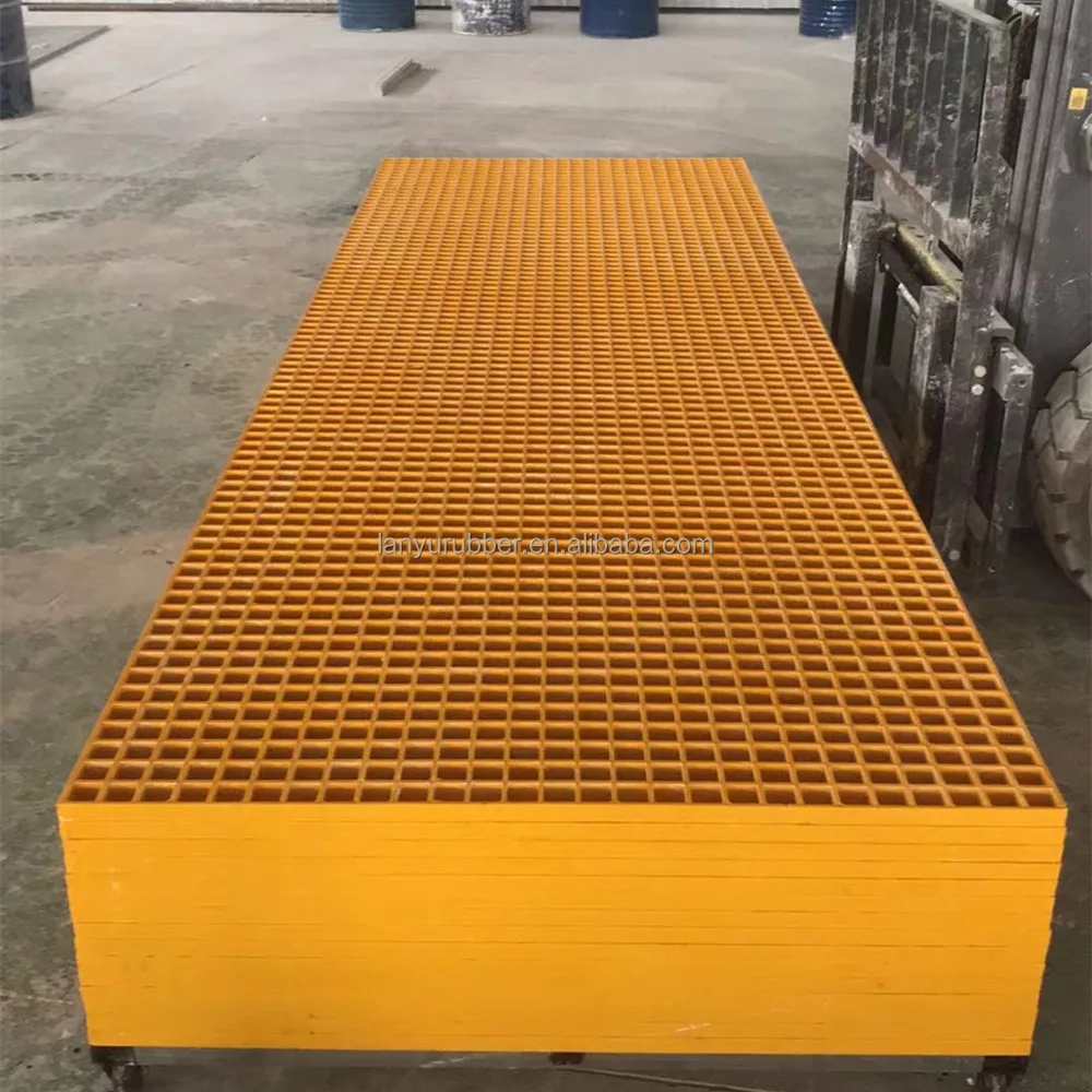 Car Washing Trench Drainage FRP Grating Floor Panel, High Strength Anti Corrosion Fiberglass FRP GRP Molded Gratings