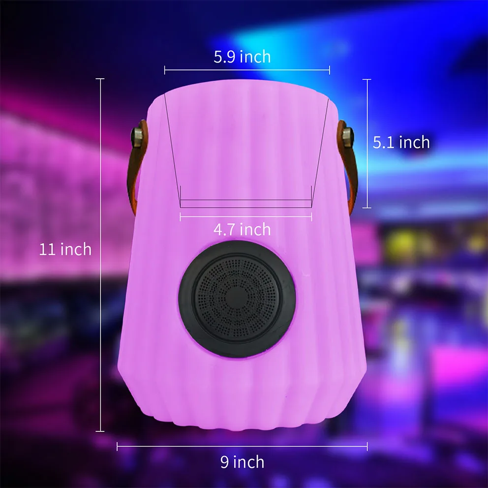 Led Ice Bucket Pe Plastic Waterproof And Durable 6 Bottle Ice Cooler Buckets BT Speakers For Party