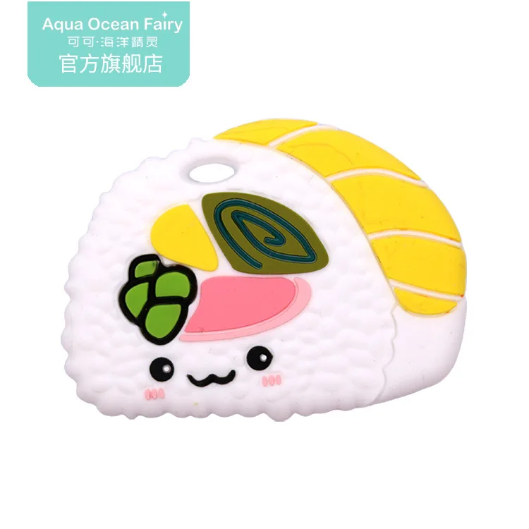2021 New design  Sushi Shape Teether Amazon Hot Sell Baby Silicone Teether
