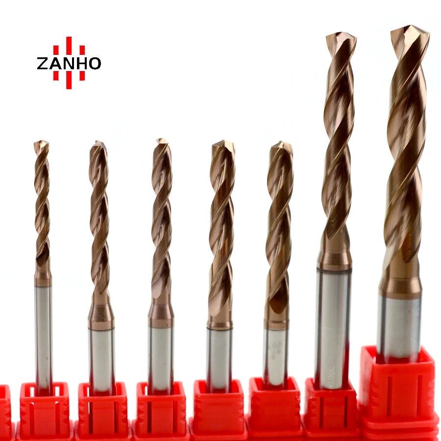 ZANHO HRC55 Solid Carbide Drill Bit Integral Straight Twist Drill for Wood and Steel