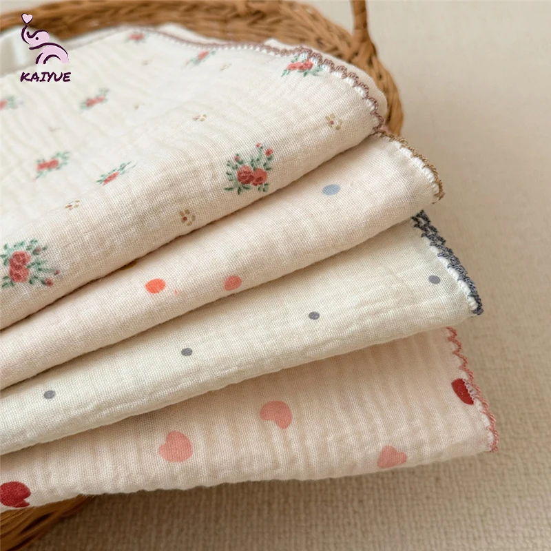 100% Cotton Baby Muslin Squares Baby Wash Cloths 100% Muslin Cotton Swaddle Blanket Lightweight Printing Burp Cloth Set
