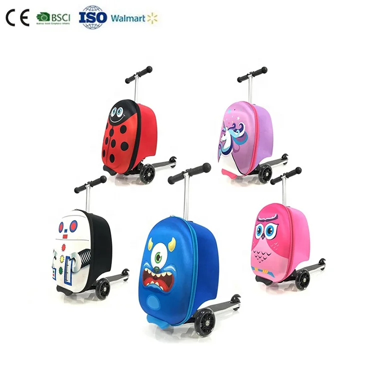 3D maleta de viaje kids suitcase and children airport  luggage mochilas scooter