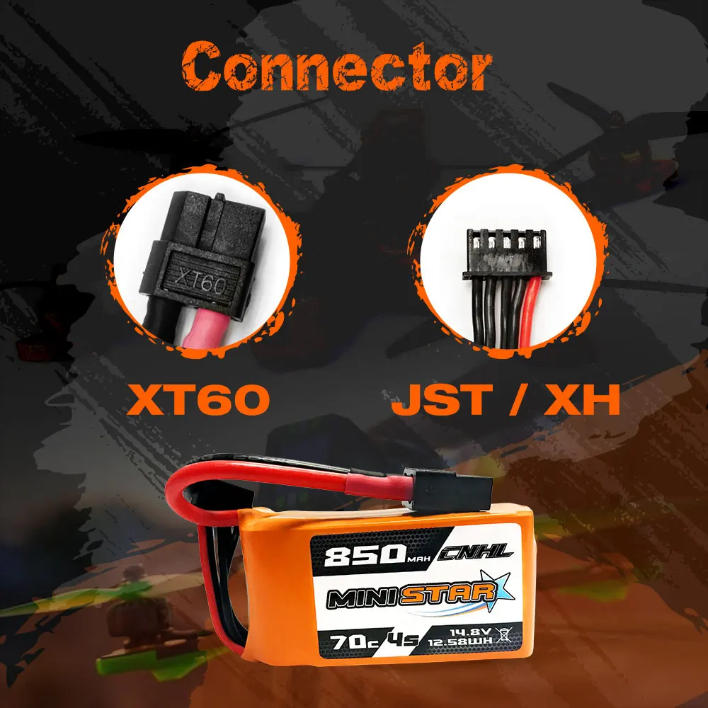 CNHL ministar 850mah 14.8v 4s 70c lipo battery with xt60 plug  For FPV Drone Helicopter