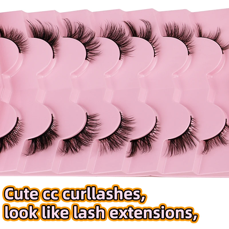 Foxy Winged Cat Eye Lashes Vendor 5 Pairs Fluffy Strip False Eyelashes Wispy Faux Mink Makeup Accessory