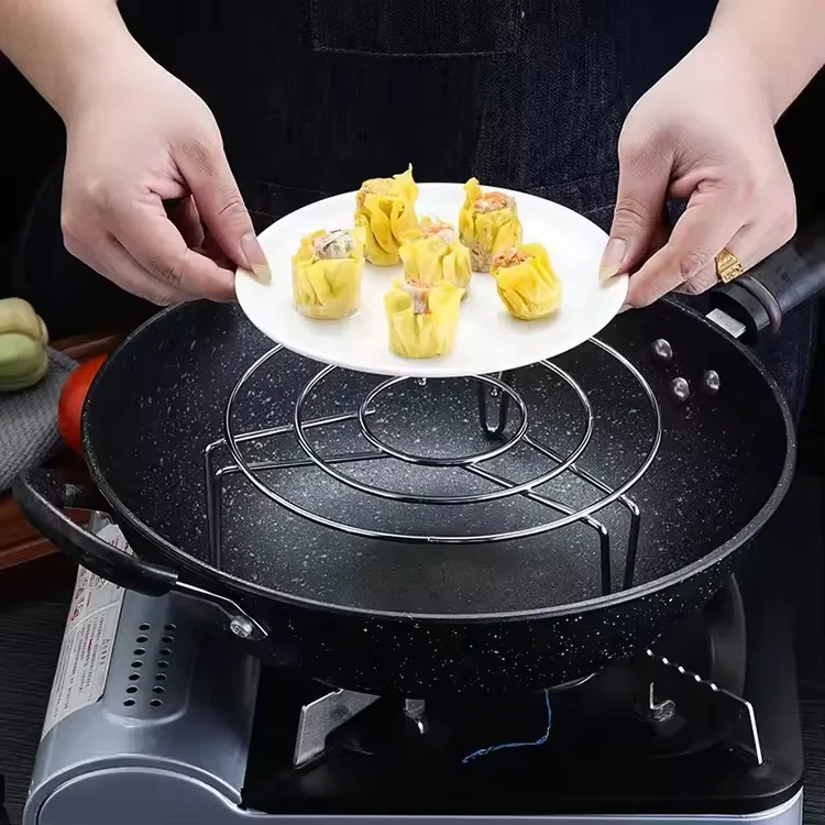 Kitchen Stainless Steel Steam Rack Water Separating Cooking Triangle Steamer Rack