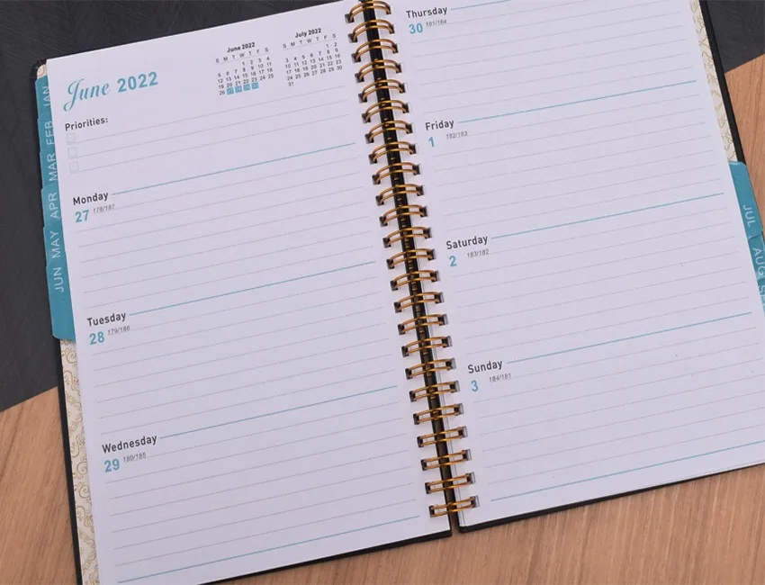 Factory Customized Cheap Colorful Hard Cover Printing Service of Spiral Bound Notebook/Planner/Journal/Agenda