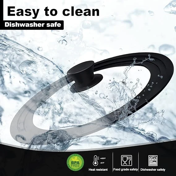 Heat Proof Multipurposehome use silicone High sealing and anti-overflow Visual anti-overflow  pot  lid silicone pot lid