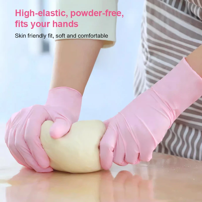nitrile gloves pink synthetic nitrile hand gloves powder free food service touch screen vinyl nitrile gloves