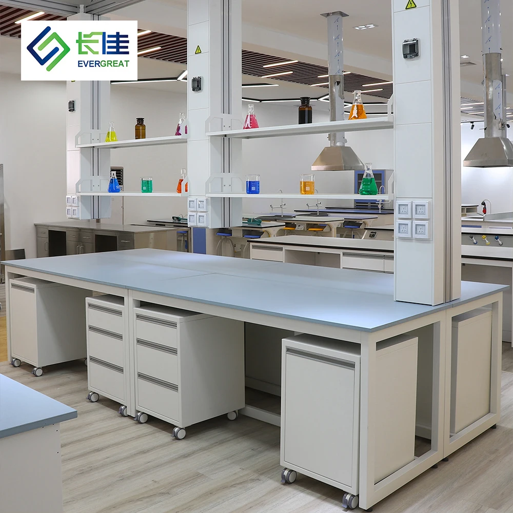 School Medical Steel H-Frame Hanging Reagent Shelf Lab Furniture Work Bench Side Laboratory Table