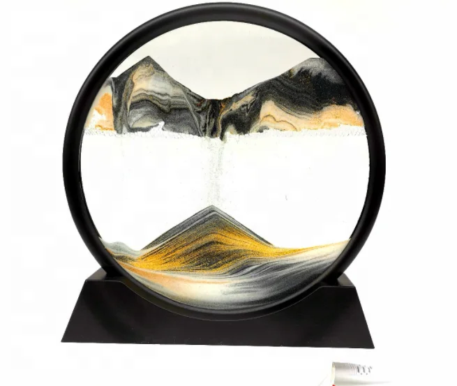 1688taobao Round Quicksand Painting Pretty Mobile Hourglass Decoration Ornament for Home