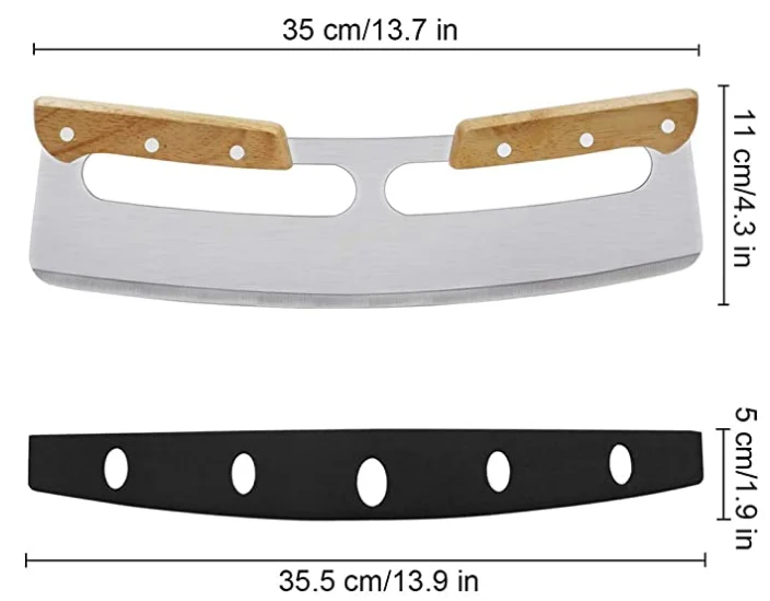 High Quality Pizza Cutter Rocker Stainless Steel Pizza Cutter Slicer Knife with Protective Cover