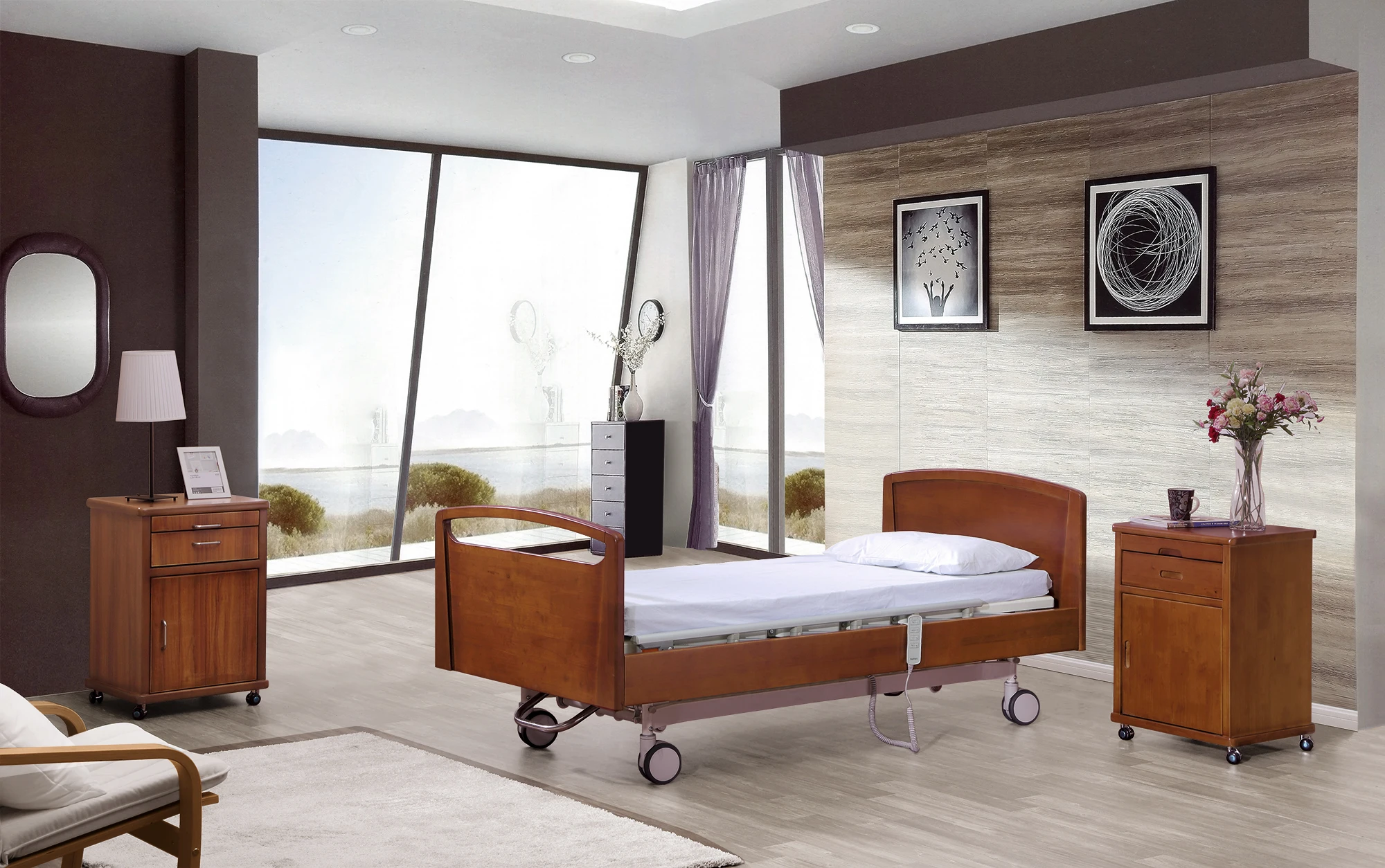 HH/DDC-II-001 Nursing bed old people lateral tilt home care nursing hospital bed