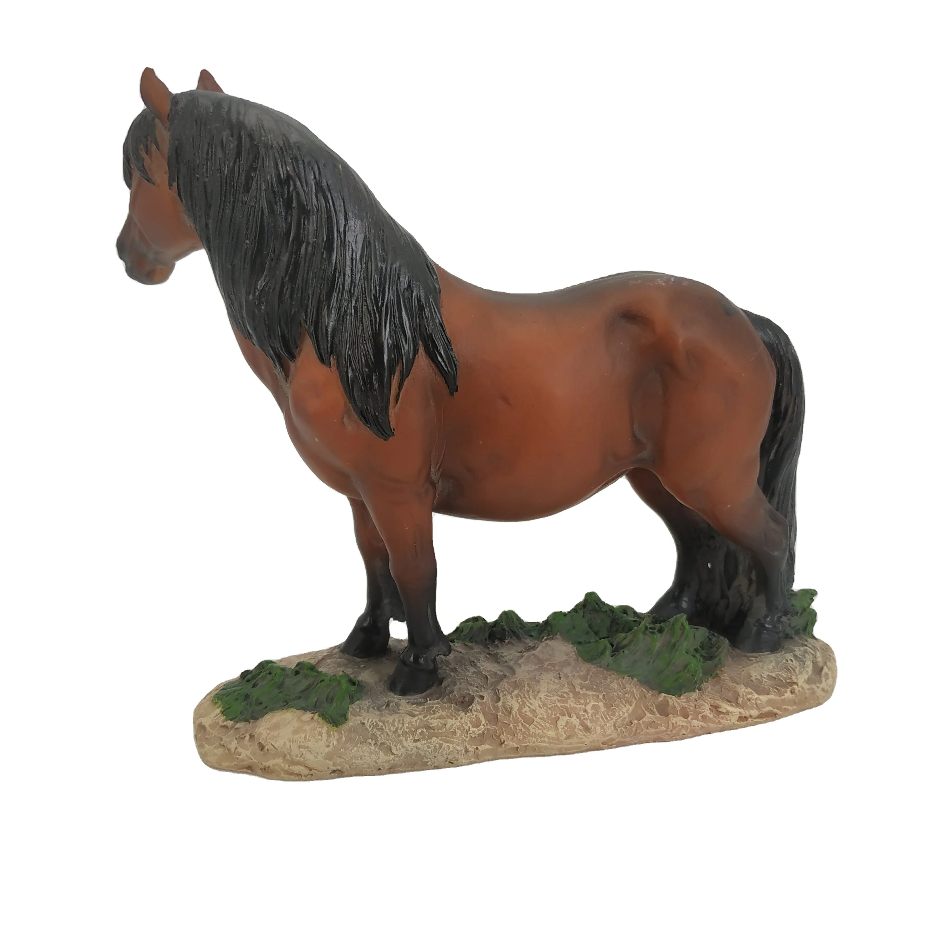 Vivid Majestic Artificial Resin Pony Horse Statue Sculpture for Home Decoration and Desk Decor